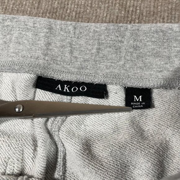 Akoo Jogger Sweatpants Mens Size Medium Gray Embroidered - Picture 3 of 14
